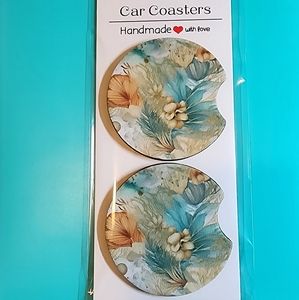 Pretty Coastal Vibe Car Truck Cup Holder Car Coasters